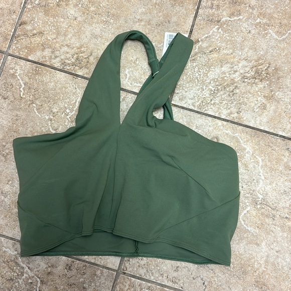 NWT Lululemon Nulu wrap-front long line sports bra cross cross straps green 14 - Picture 3 of 11